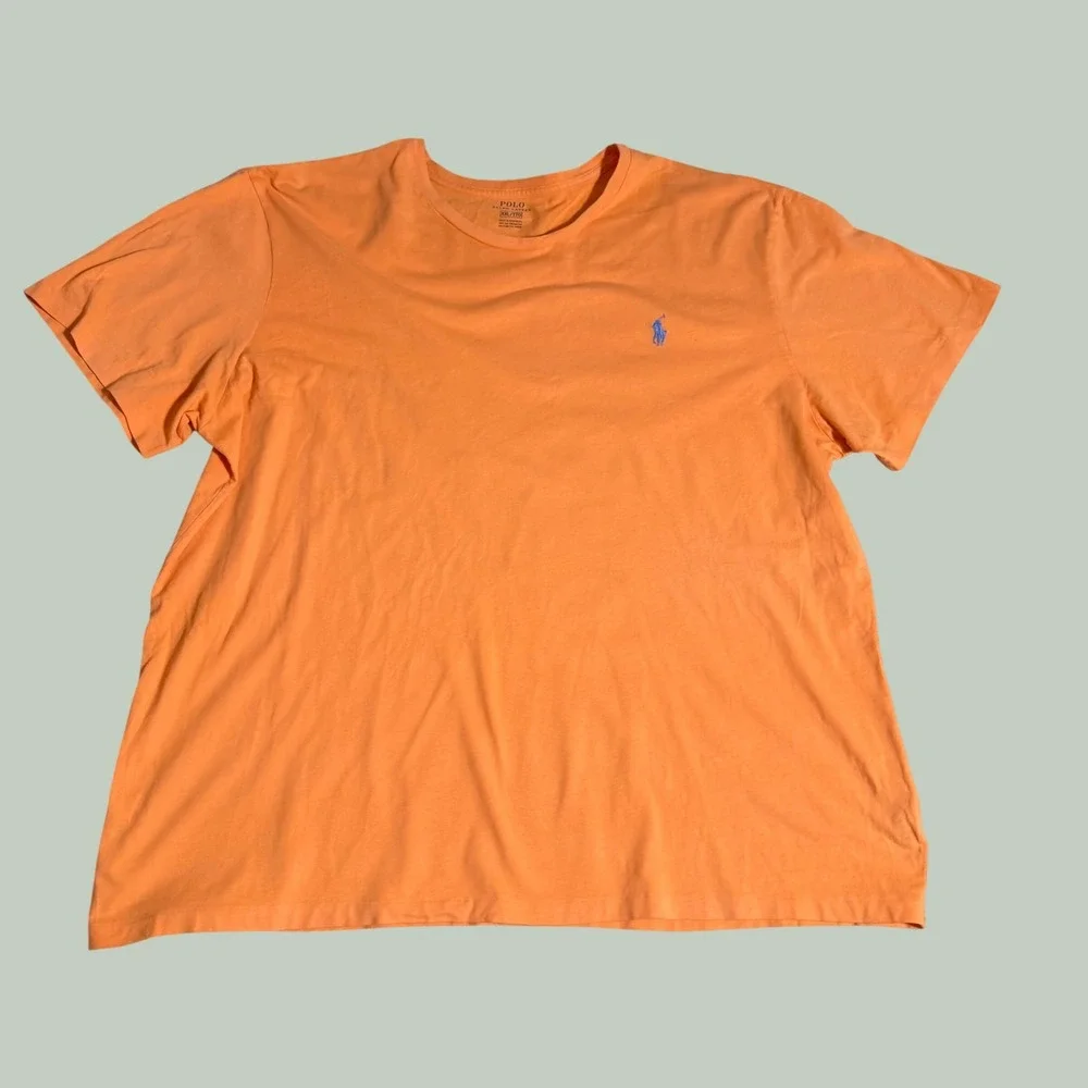 Polo Ralph Lauren Mens XXL Orange Short Sleeve Crewneck Pony Logo T-Shirt